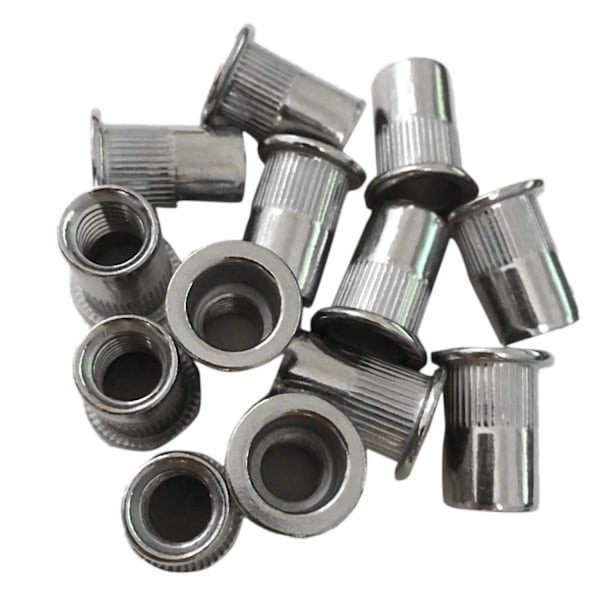 30Pcs M8 Rivet Nuts Stainless Steel Threaded Rivet Insert Nuts M8-1.25mm Silver