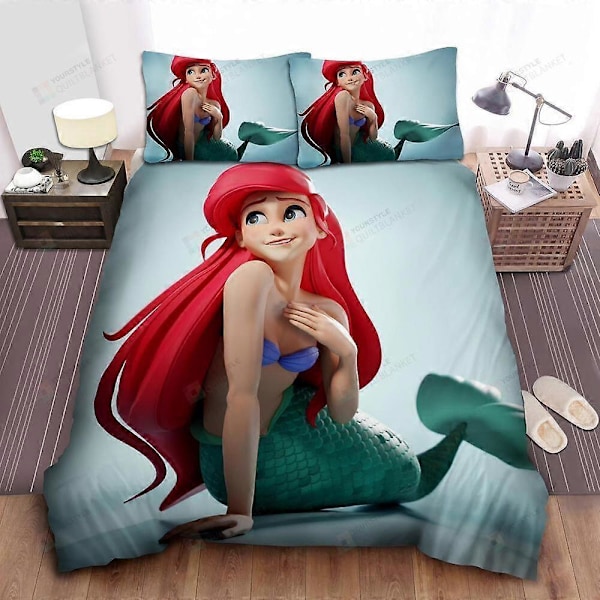 v5326 Sängkläder Prinsessan Ariel I Digital Konst Påslakanset Sovrumsinredning Sängkläder IU5326 240x260cm 94x102in