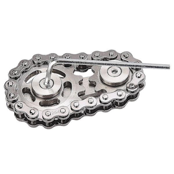Ny 2023 Hot Rustfrit Stål Kæde Fidgets Kæde Fidget Cube Gear Linkage Cykelkæde Nyhed Fidget Blok Kinetisk Skrivebordslegetøj silvergold