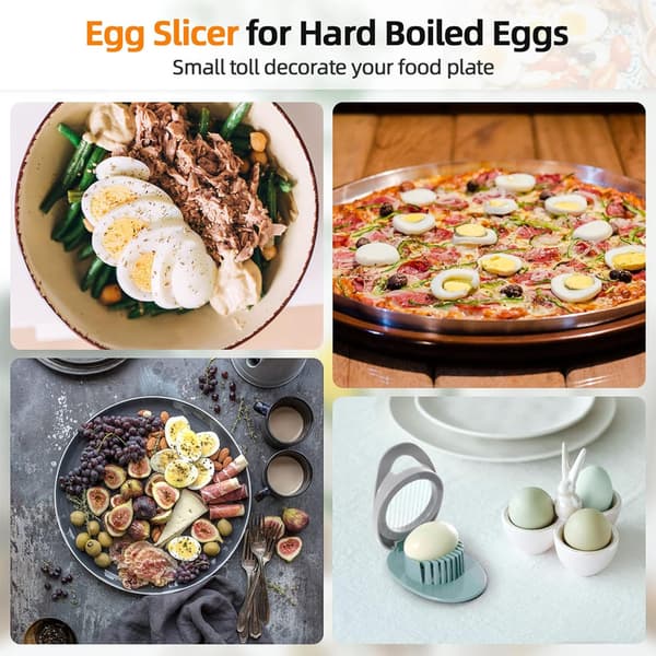 Eggdeler for hardkokte egg, tråddeler i rustfritt stål, eggesalatmaker, kuttet egg