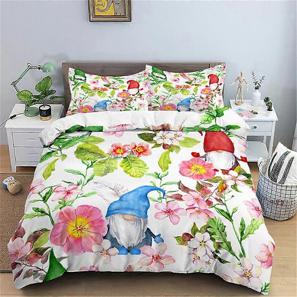 v5653 Sängkläder Tomte Blomma Mjukt Påslakanset Storlek Gåva Sängkläder IU5653 135x200cm 53x78in