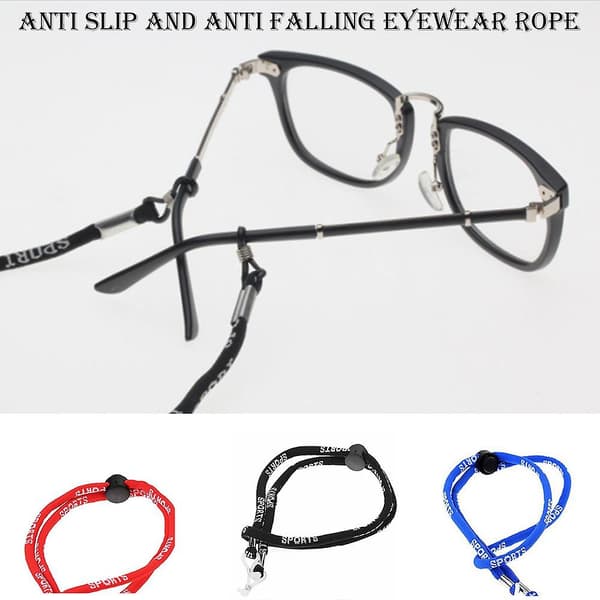 Brillerem Stropper Ledning Justerbar Spenne Lett For Menn Kvinner Black