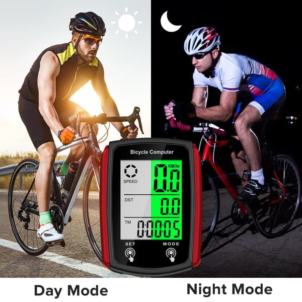 Multifunctional Bicycle Speedometer with Automatic Wake-up LCD for Distance and Speed Monitoring, Essential Cycling Accessory, Various Red