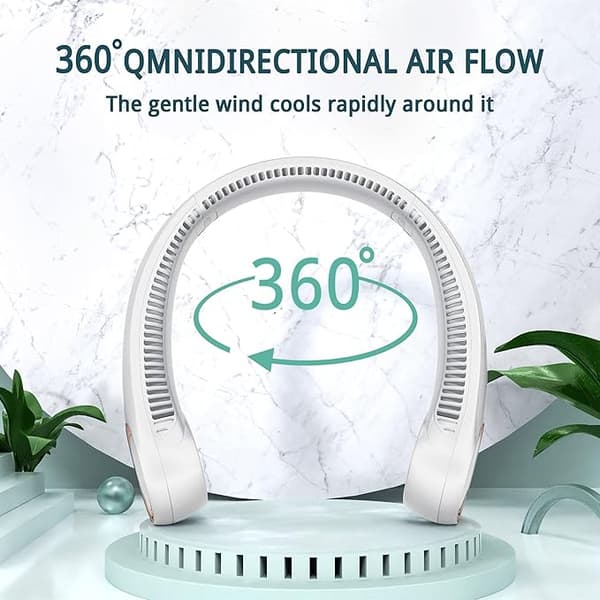 Bærbar halsventilator genopladelig bladløs