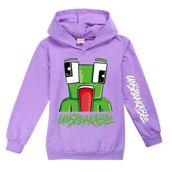 7-14 år Barn Gutter Jenter Unspeakable Hettegenser Genser Topper Purple 13-14Years