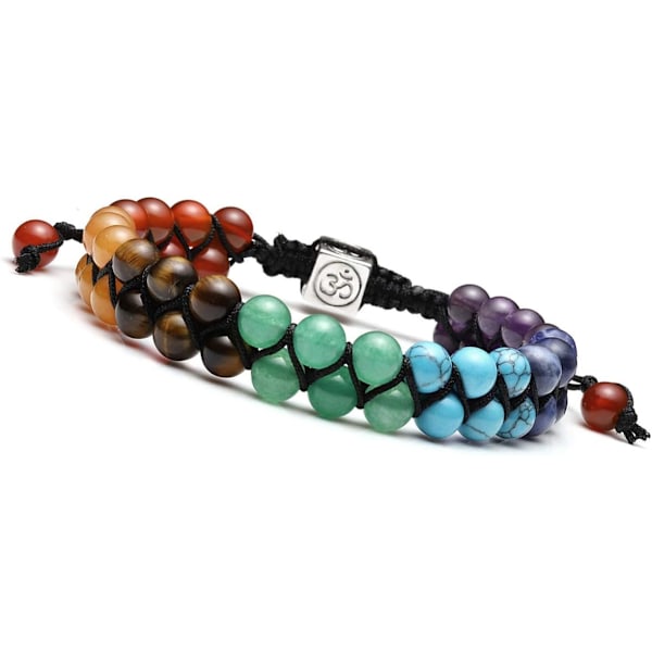 7 Chakra Reiki Healing Crystal Gemstone Yoga Stone Beaded Braided Bracelet Adjustable Women Jewellery