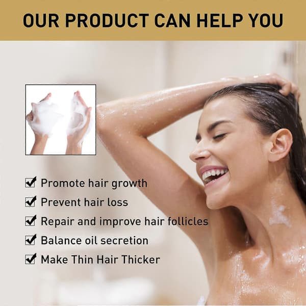Ingefær Hårgenvækst Shampoo, Ingefær Shampoo til Hårvækst, Ingefær Anti-Hårtab Shampoo til Hårvækst, Anti-Hårtab Hårshampoo, Julegaver 2pcs