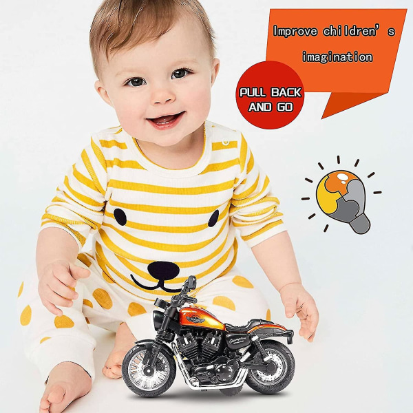 Minimoottoripyörälelu, valo- ja musiikkileluilla moottoripyörämalli, lahjalelut 3–9-vuotiaille pojille, lelumoottoripyörät pojille