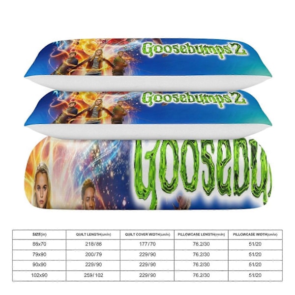 v1112 Goosebumps Slappy Dynesett Tykkere Mykt 3-delt Sengesett Helårs Dynetrekk med 2 Putetrekk for Voksne Kvinner Jenter Tenåringer Hjemmerom De 135x200cm 53x78in