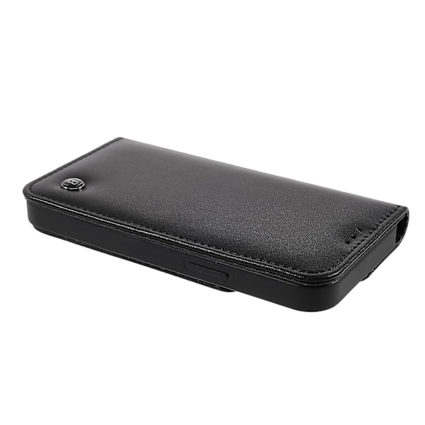 Gebei Kala -sarjan nahkapuhelinkuoret hullun hevosen tekstuurilla, korttipidikkeellä ja telineellä iPhone 12 Mini -puhelimelle Black