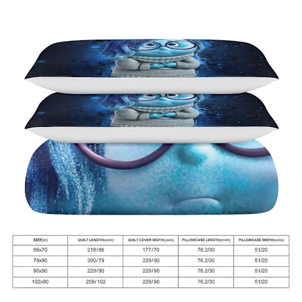 x96 Inside Out 3-delt sengetøjssæt Varmt og behageligt blødt dynebetræk sengetøjssæt med 1 dynebetræk og 2 pudebetræk til soveværelse b96 135x200cm 53x78in