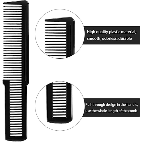 3-pack Flat Top Kam Flat Top Sax Flat Top Stylist Kam Svart Sax Kam Stylist Frisyr Sax För Styling Hår