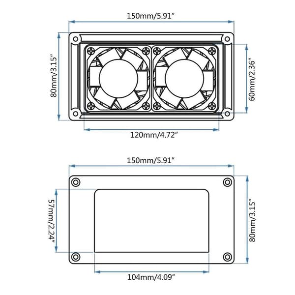 12V 6W Eksosvifte Campingvogner Side Luftventil Ventilasjon Biltilbehør Kompakt Black