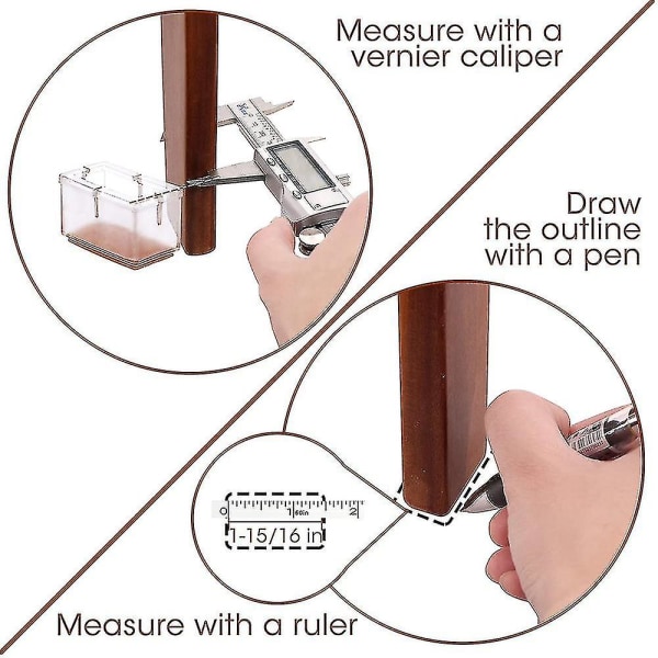 Stolebenbeskyttere Kompatibel Med Hårdttrægulve Stolebenbetræk Klar Stol Rectangle 30-35mm