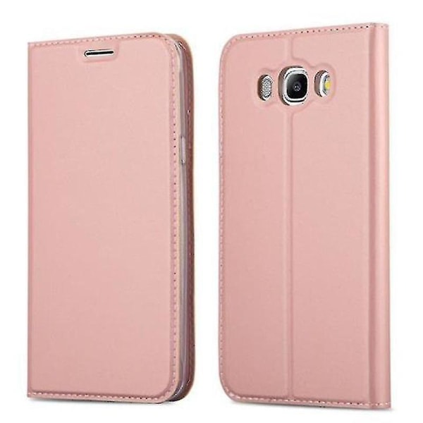 Etui til Samsung Galaxy J5 2016 Foldbart telefoncover - cover - med stativfunktion og kortbakke Pink