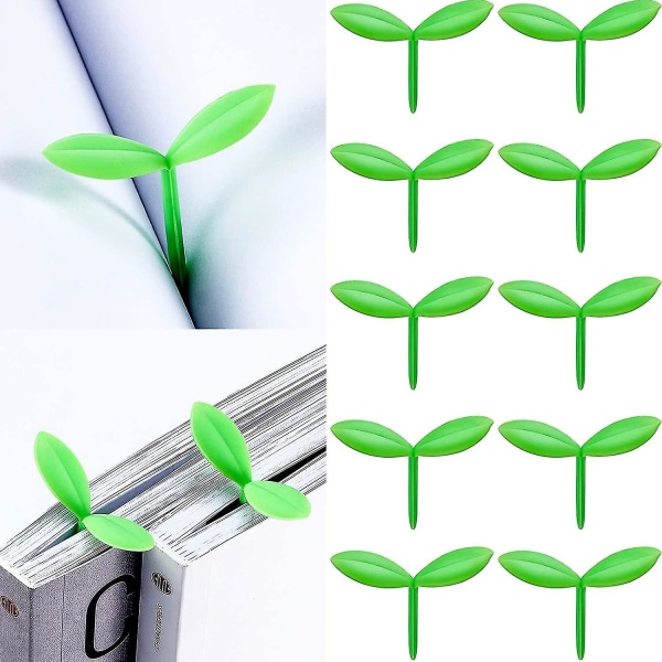 Gröna bokmärken Mini Grön grodd Bokmärken Silikon Gräsknoppar Bokmärken Kreativa presenter till Bo