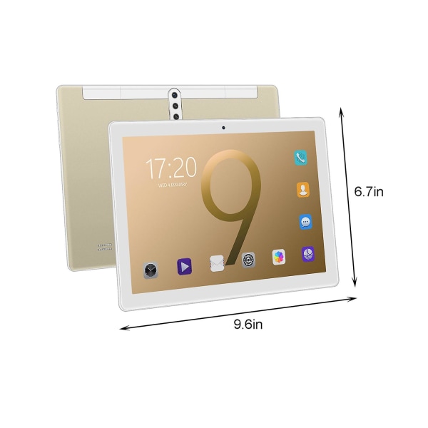 Uppgraderad 10,1-tums pekdator 2+16g 10-kärnig Android Ultratunn högupplöst skärm Inlärningsspel Video Office Tablet stöder Sim Communicatio Golden EU