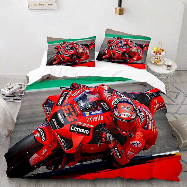 a2776 Sängkläder Marquez 3 Sängset Påslakan Örngott Sänglinne Marc Marquez 3 Påslakanset 3-delat Sängset (1 Påslakan + 2 Örngott 135x200cm 53x78in