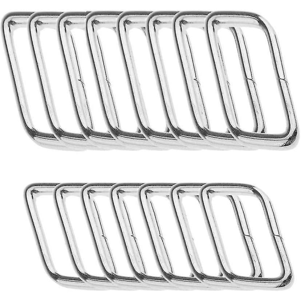 40 Pieces Rectangle Buckle Metal Rectangle Ring Buckle 32 Mm 38 Mm For Handbags Backpack - Silver