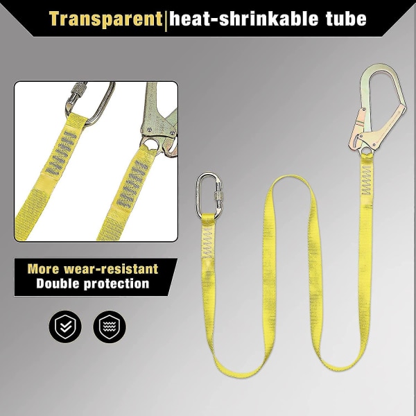 Klätterlina Säkerhetslina Rem Med Karabinhake Stålspänne För Klättring Bergsklättring Fallskydd (1,8m, 2200kg Max) Hy