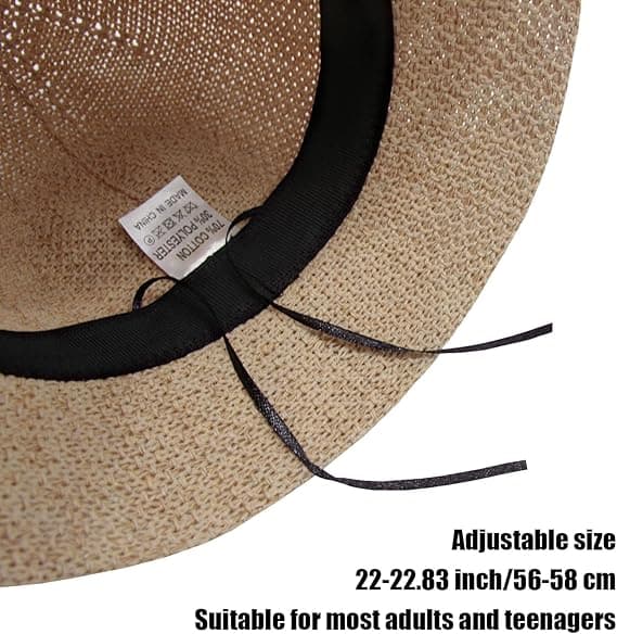 Letvægts, pakkebar solhat til kvinder, foldbare solhatte, vævede bøllehatte, pakkebar strandhat, floppy strikket hat