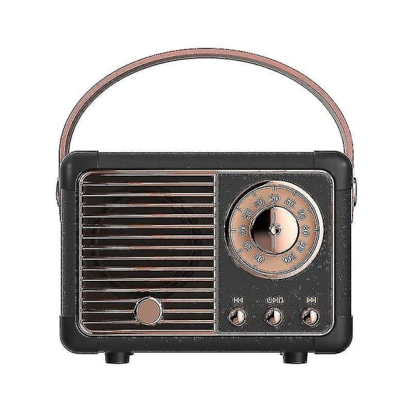 Bærbar musik afspiller mini retro genopladelig højttaler radio udendørs rejse Black