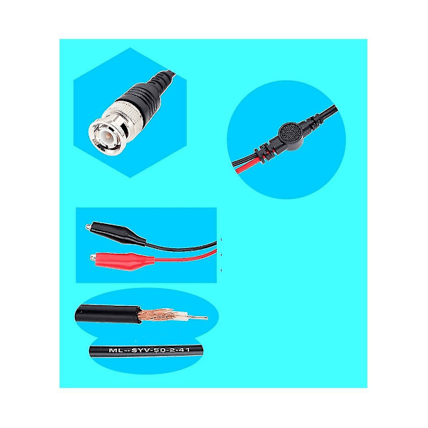 2 stk. Bnc Q9 han stik til 35mm dobbelt krokodilleklemme oscilloskop testprobe ledningskabel oscilloskop M as shown