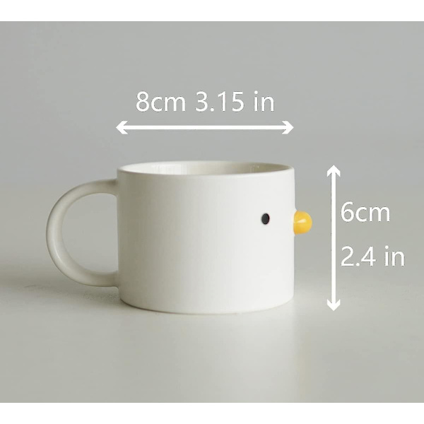 Morsom kylling kaffekopp, håndlaget glasert andemugg, sikkerhetskeramikk melkelattekopper