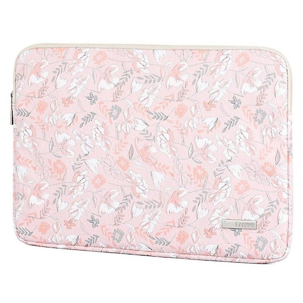 CANVASARTISAN G4-01 13-tommer Laptop PU Læder Opbevaringspose Blomst og Blade Print Notebook Sleeve