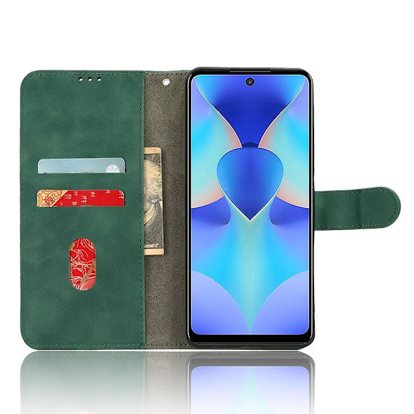 Tecno Spark 10 Pro -nahkakotelokotelo lompakolla ja magneettisella suojakuorella Green Transsion Tecno Spark 10 Pro