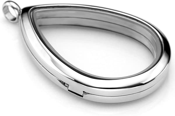 Dråbe/Hjerte Flydende Charm Memory Locket Halskæde - 316 Kirurgisk Rustfrit Stål Spænde Lukning
