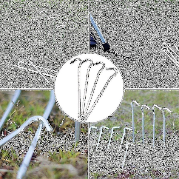 12 st Tältpinnar, Aluminium Tältpinnar med Haken 7&quot; Hexagonstavar Spik Spik Trädgårdspinnar Campingpinnar för Pitching Campingtält Canop