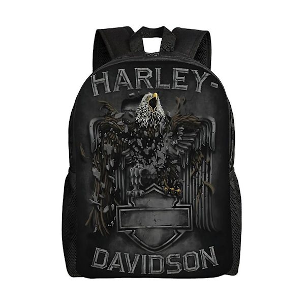Harley Davidson Ryggsäck Tonåring Skolväska Canvas Anteckningsblock Ryggsäck Väska Unisex-HXN1795