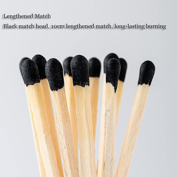 120 stk/10 æsker sorte dekorative tændstikker med angriber Papir-små  premium træ tændstikker udskiftning 5ffb | Fyndiq
