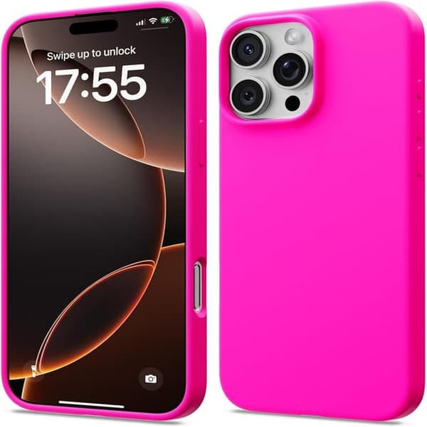 Flydende silikonecover til iPhone 17 Pro Max, Stødsikkert blødt telefoncover, Fuld beskyttelse, Sort Black iPhone 17 Pro Max