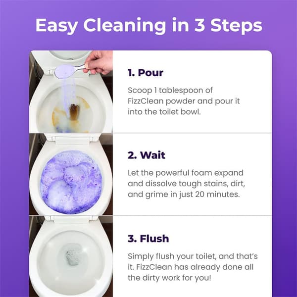 - 3 stk Fizzclean Toiletskumrens, Insta-Action Fizzclean Skumrens (BT) （2 pcs）