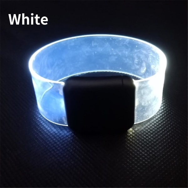 Led lysende armbånd Magnetisk håndledsrem Sikker natlys Armbånd Underholdning Jubel white