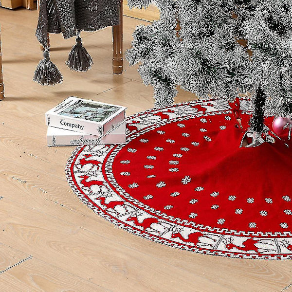 Röd julgransmatta Julgransförkläde Julgransdekorationer