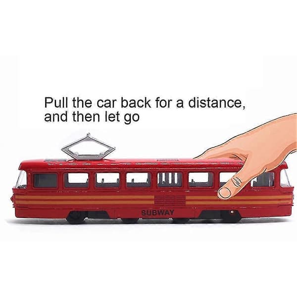 Classic Train Tram Diecast Pull Back Model With Led Music Educational Toy Kids Yellow Grey Yellow Grey