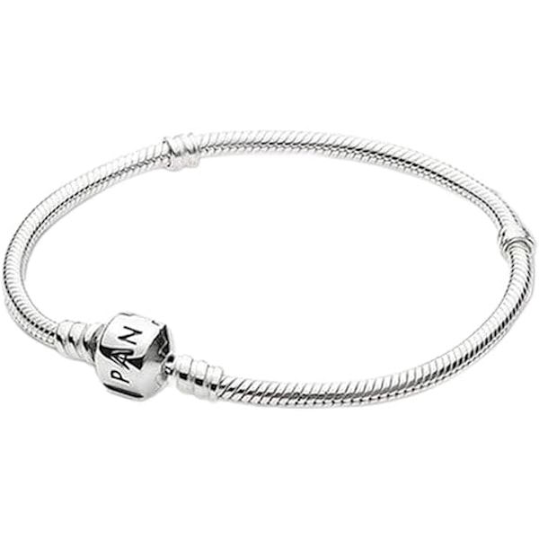 Original Sterling Silver Snake Chain Diy Charm Pandora Armband För Kvinnor Present Silver Smycken