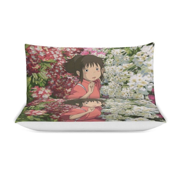 132v Spirited Away 3-delt sengetøysett Varmt og komfortabelt mykt dynetrekk sengesett med 1 dynetrekk og 2 putetrekk for gutter jenter barn voksen Be 135x200cm 53x78in