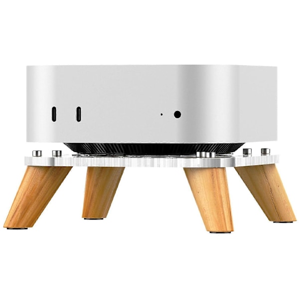 AODUKE AJM4-4 Stativ för Mac Mini M4 Pro Mini PC i Trä, Vertikal Kylbas