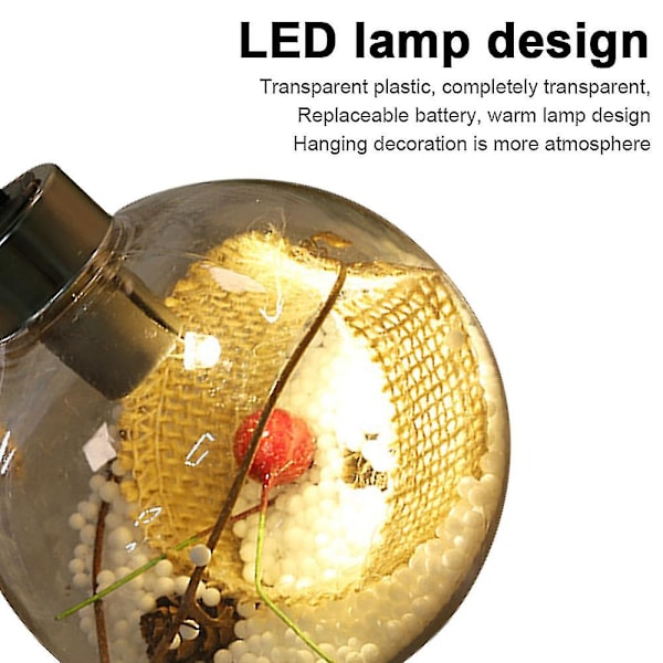 Jul LED Transparent Julkula Julgranshänge Lysande