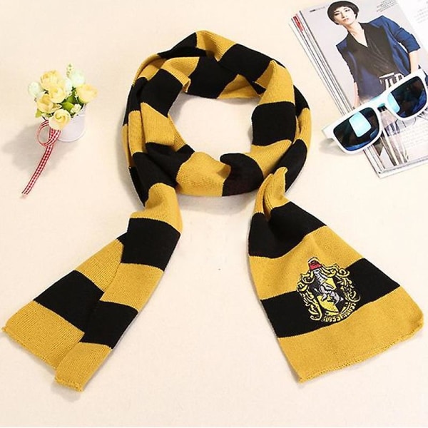 Harry Potter Cosplay Tørklæd Troldmandsverden Hogwarts Hus Tema Sjal Gryffindor Hufflepuff Slytherin Ravenclaw Tørklæder Halloween Udklædningskostume Tilbehør Yellow Black