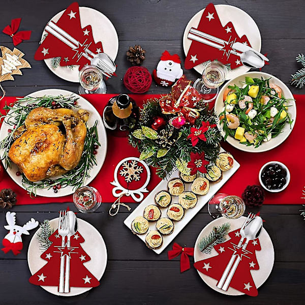 Julgran Bestickhållare Jul Silverware Hållare Set