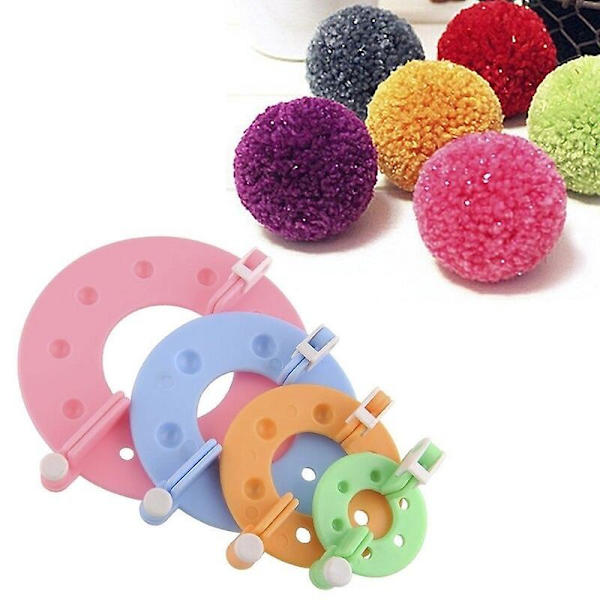 8 st 4 storlekar fluffbollvävare PomPom Maker stickningsväv kit barn DIY hantverk material Maker stickningsverktyg fingerfärdighetsspel