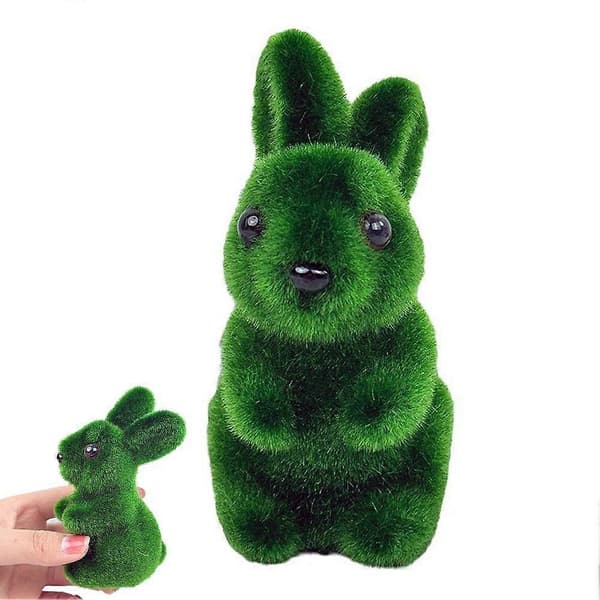 Påskharedekorationer, simulerad 3D-mosskanindekoration L1N6 Green 1pcs