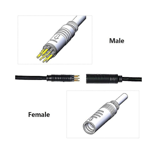 Erstatningskabel for elektrisk sykkel, 9-pin motorforlengelse, hunn til hann