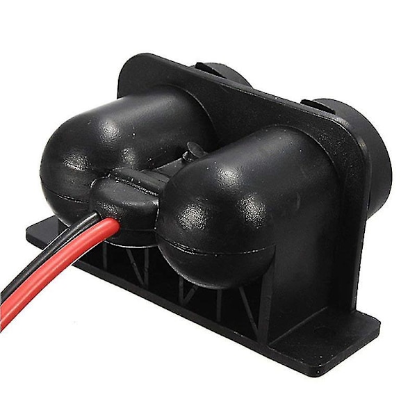 Lighter Socket 12V Vandtæt Dual Power Stikkontakt med Ledning til Bil Motorcykel Scooter Båd ATV Black