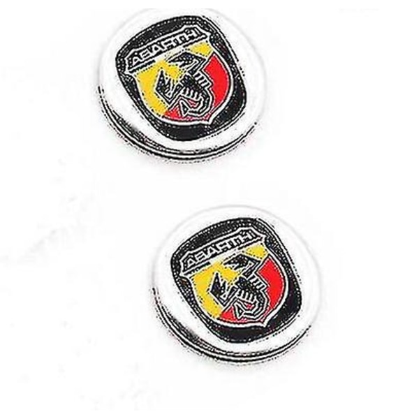 2x Ny fjernbetjening Nøglebrik Badge Emblem Sticker Logo For Fiat Abarth i sort - 14mm